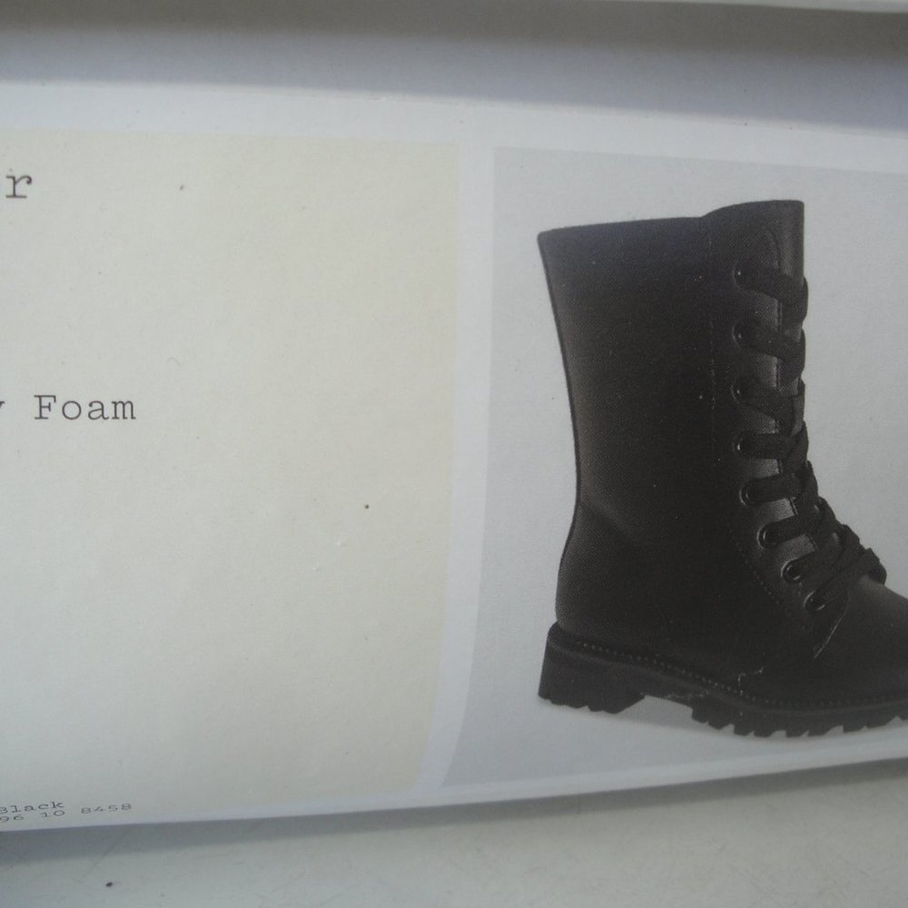 A New Day Black Combat Style Boots Ladies Size 9 - Picture 12 of 12